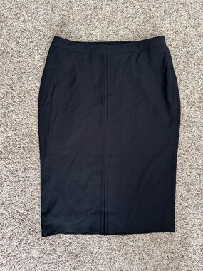 Club Monaco Black Pencil Skirt with Center Pleat Detailing
